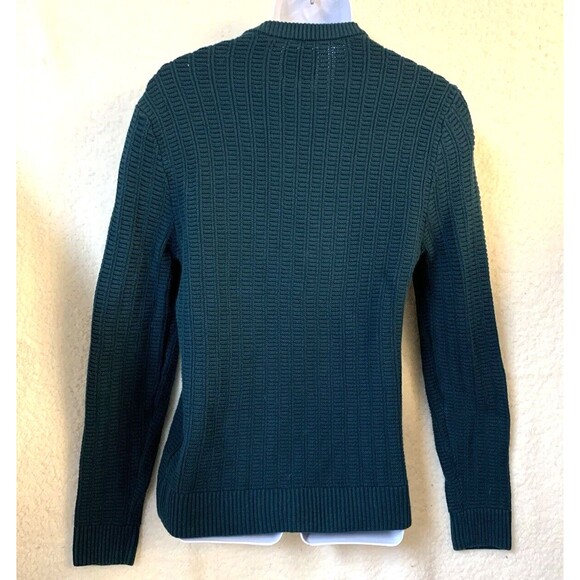 Abercrombie Fitch Sweater Men's M Green Long Sleeve Pullover Knit Crew Neck - Picture 3 of 9